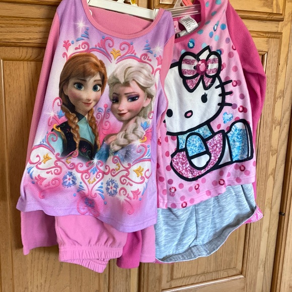Girls 10-12 pajama sets -4 pair all same size. Bottoms and matching tops. - Picture 1 of 8